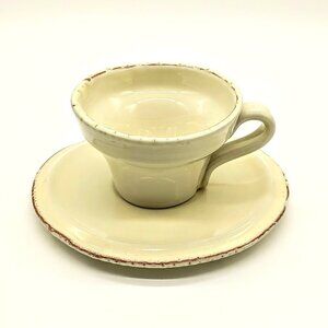 Vietri Cucina Fresca Crema Flat Demitasse Cup & Saucer